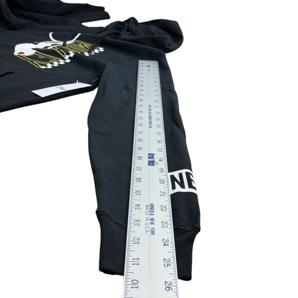 Disney Mickey Mouse Hoodie Mens M Black Graphic Pullover Sweatshirt Checkered - Picture 7 of 12